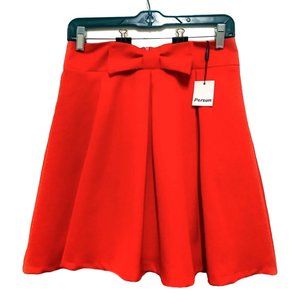Persun Red pleated skirt UK size 12 waist 30.5 NWT